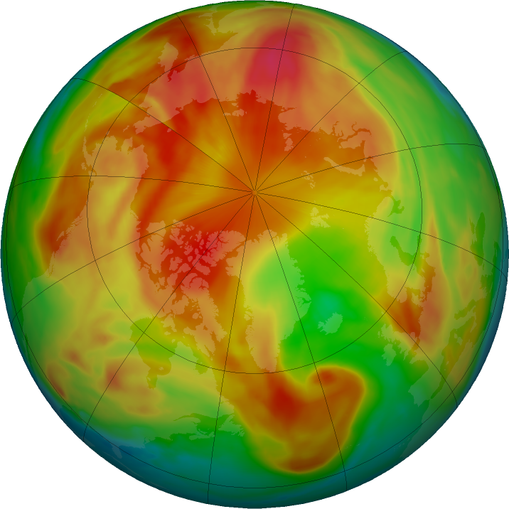 Arctic ozone map for 13 April 2019